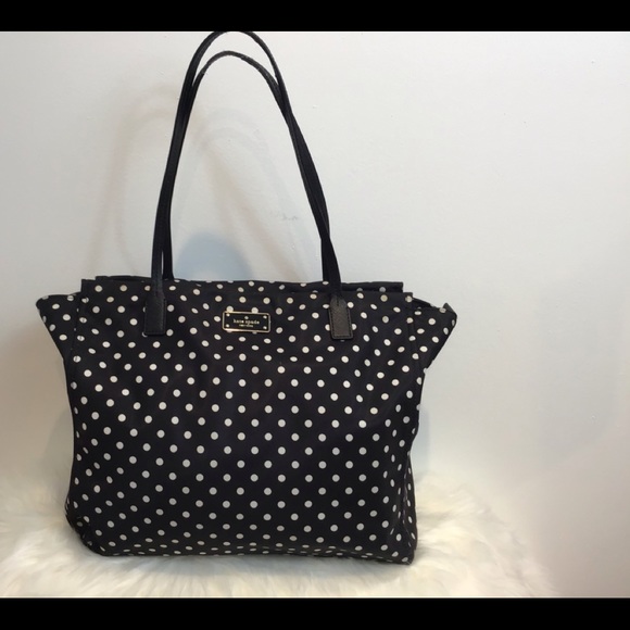 polka dot canvas bag